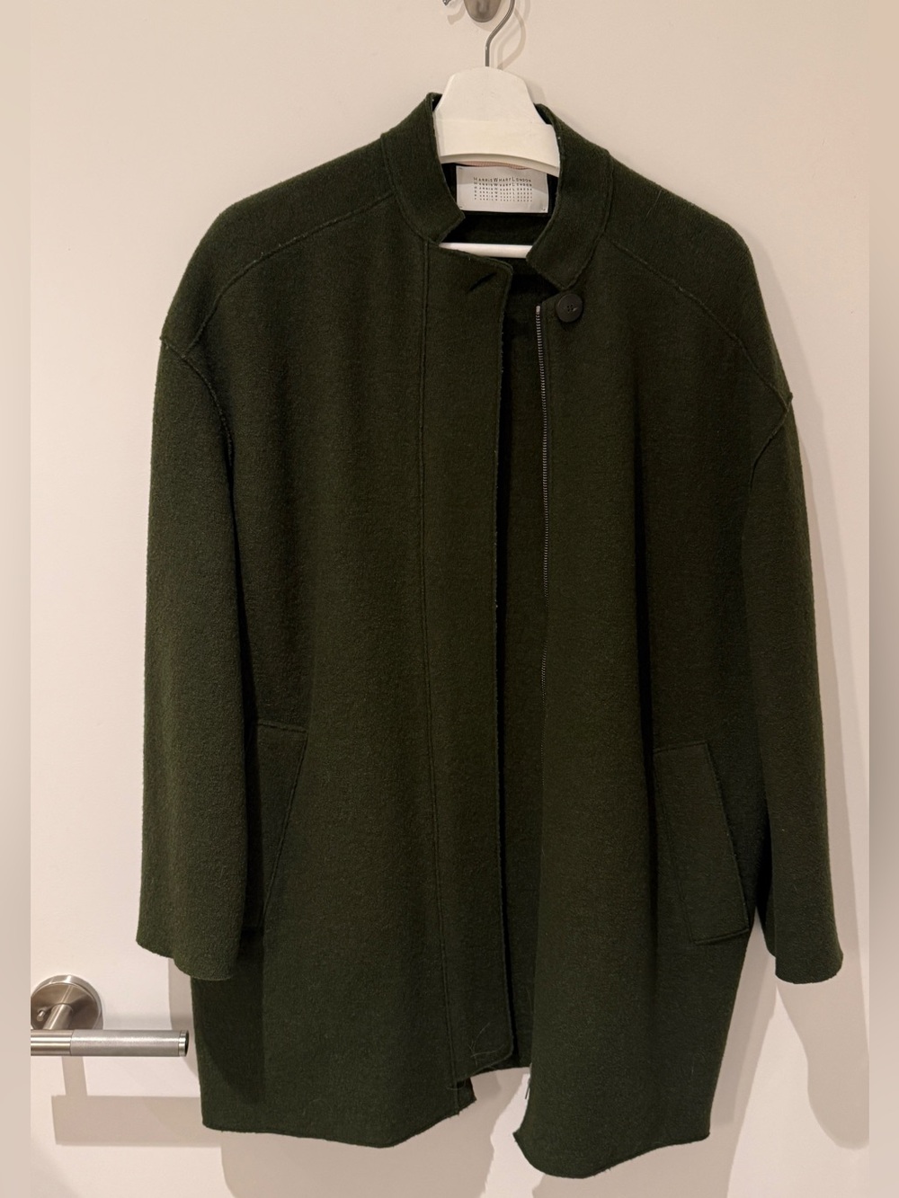 Harris wharf London  Green coat